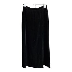 Black Velvet Faux Wrap Maxi Skirt, Size Small